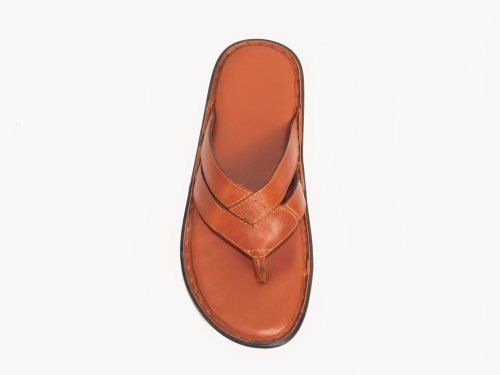 6 To 11 Size Plain Design And Tan Color Genuine Leather Gents Formal Slipper With Pu Sole And Low Heel Size