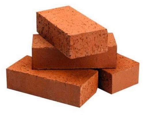 Fire Resistant Rectangular Red Clay Bricks For Side Wall Size: 9X4X3 Inch