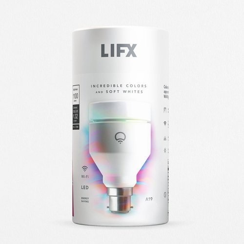 Lifx A19 Wifi Smart LED Light - Glass Material, 70x70x140mm Size, RGBW Color | Smart Home Control, Motion Activation, Schedule Automation