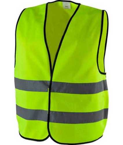 Yellow V Neck Type Reflective Polyester Industrial Safety Jacket Without Sleeves