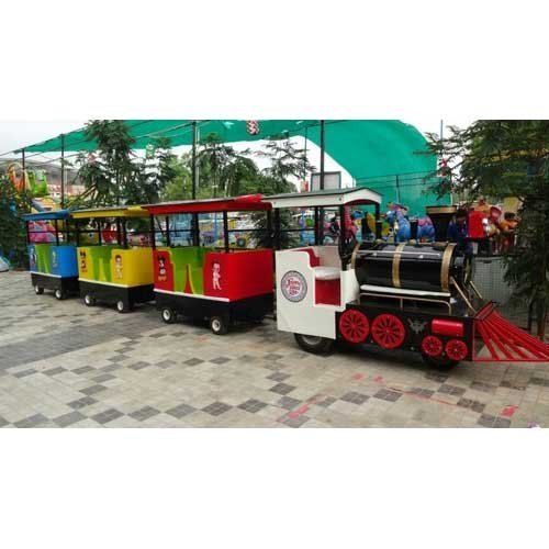 Maximum Speed 10 Kmhr Color Coated Stainless Steel Frame Battery Operated Trackless Train