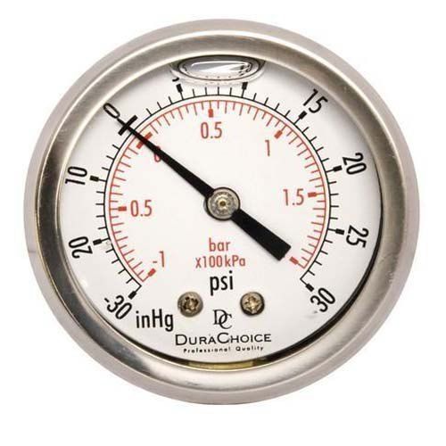 Stainless Steel Compound Gauge With Analog Display And Measuring Range -1 To 2.1 Kg/Cm2,-30 To 30 In.Hg  Dial Material: Glass