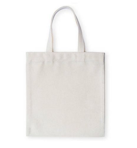 100% Cotton Natural Color Plain Rectangle Carry Bag With 2 Handles Tape Size: 8 X 10