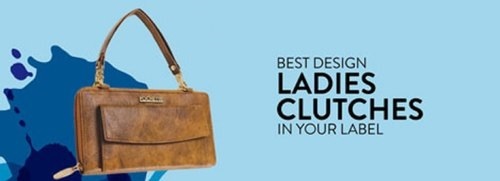 आयताकार हल्का वजन, भूरा रंग और सादा डिज़ाइन ज़िपर क्लोज़र के साथ महिलाओं के लिए डिज़ाइनर क्लच