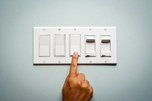 Rectangular Modular White Plastic On-Off Electric Switch