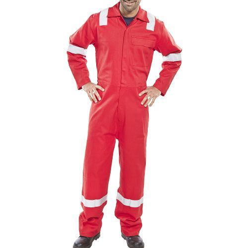 Winter Red Regular Fit Heat Resistant Mens Full Sleeves Plain Fire Retardant Boiler Suit