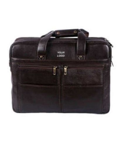 Very Spacious, Light Weight Black And Plain Design Genuine Leather Portfolio Laptop Bag Gender: Men