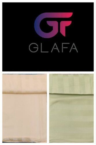 Pink And Green 100% Pure Satin Glafa Satin Stripes Single Bed Sheet With Pillow Cover