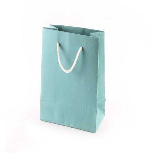 8x3x8 Inches Blue Color Kraft Paper Bags With Excellent Quality