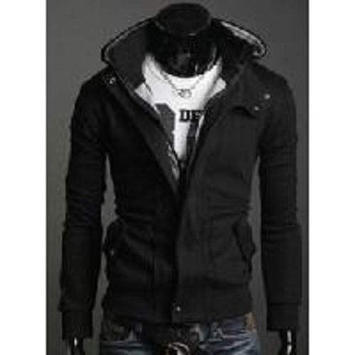 Black Regular Fit Winter Wear Mens Full Sleeves Plain Jacket With Zipper Closure Age Group: Adults