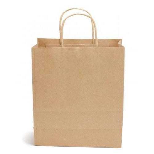 Brown Kraft Paper With Plain Design With Flexiloop Handles