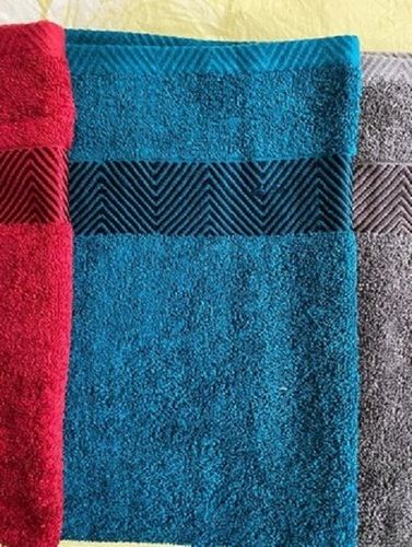 Colorful Rectangle Soft Cotton Plain Bath Towels For Hotel, Size 68*142 CM, Weight 450-550 GSM