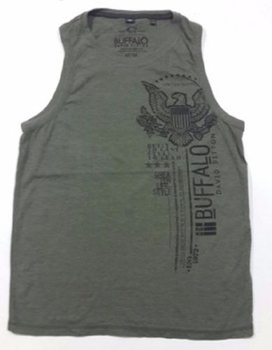 Dark Gray Casual Wear Mens Round-Neckline Sleeveless Printed Pure Cotton T-Shirts Age Group: Adults