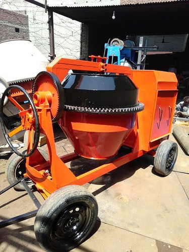 High Efficiency Four Wheel Type Mild Steel Semi Automatic Diesel Engine Cement Concrete Mixer