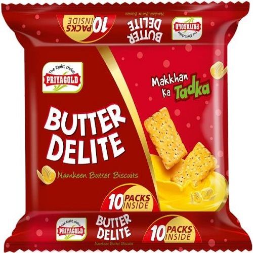 Light And Crunchy Priyagold Butter Delite Biscuit, 10 Pack Inside