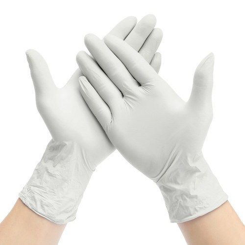 Plain Whit Latex Rubber Hand Gloves For Hospital Use