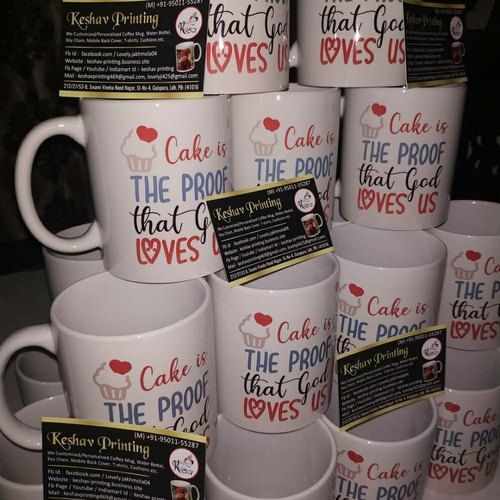 Promotional Printed Ceramic Coffee Mugs With Digital Print And Dimension 3.25X3.75 Inch