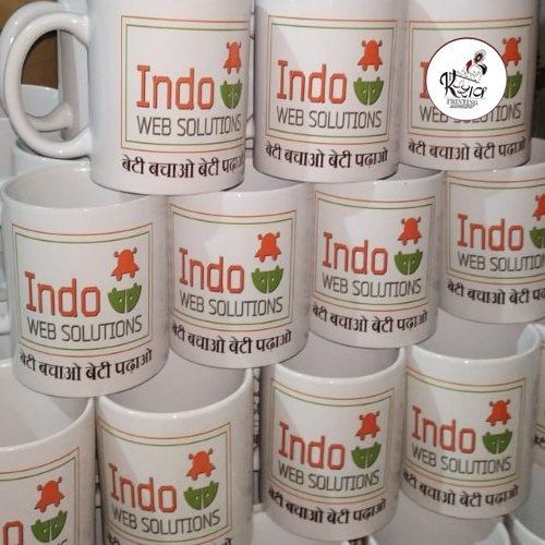 Promotional Printed Ceramic Mugs With Digital Print And Dimension 3.25X3.75 Inch
