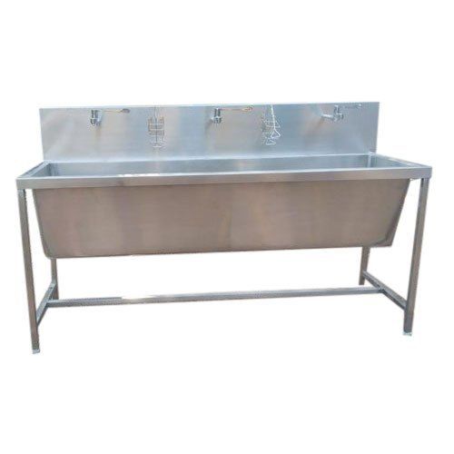 Rectangular Shape Stainless Steel Sink Table For Industrial Use