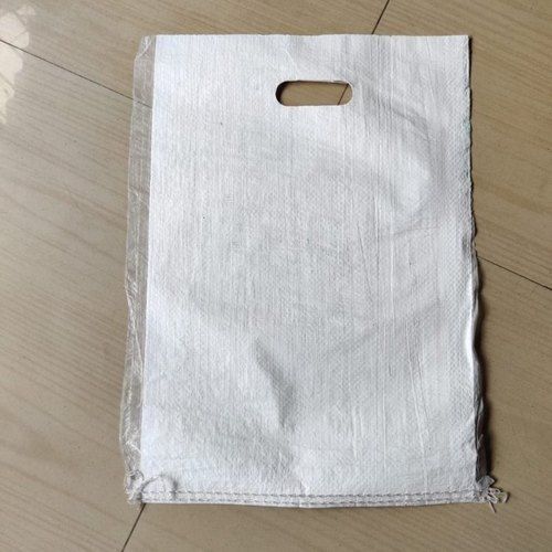 Laminated Material White Color Plain Die Cut Handle Carry Bags For Packaging