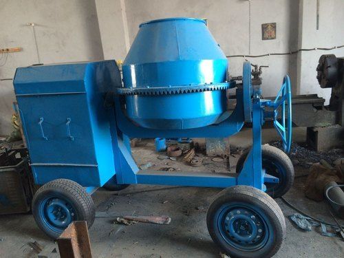 Easy To Move Four Wheel Type Semi Automatic Cement Concrete Mixer Machine