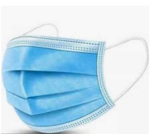 Plain Blue 3 Ply Disposable Surgical Face Mask for Hospital and Clinical Use