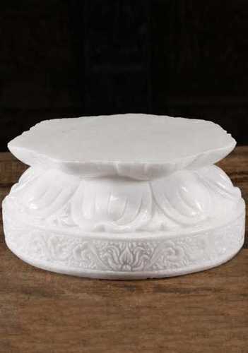 Sold White Marble Base With Lotus Designs For Hindu Gods And Buddha Statues