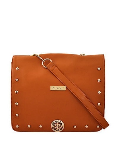 पीयू इनर और ज़िपर क्लोज़र के साथ कैज़ुअल वियर के लिए टैन कलर लेडीज़ फैशन हैंडबैग डिज़ाइन: हैंड बैग