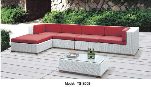 Garden Sofa Set For Outdoor With Modern Design And Rattan Material, 15.8 mm Thickness of Cushion