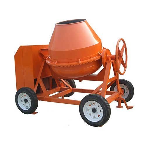 Buildtech Electric Engine Reverse Drum Concrete Mixer - 500 Liters Capacity 4 Wheel Design Low Maintenance & High Work Capacity