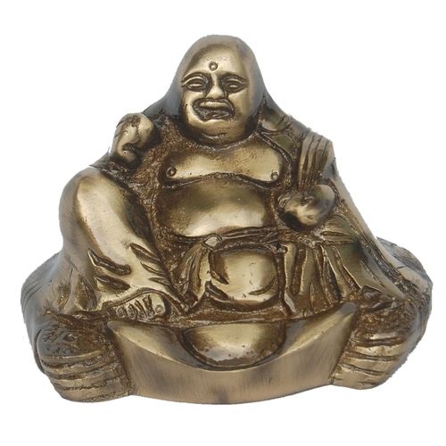 Hand Carved Brassware Laughing Buddha Statue