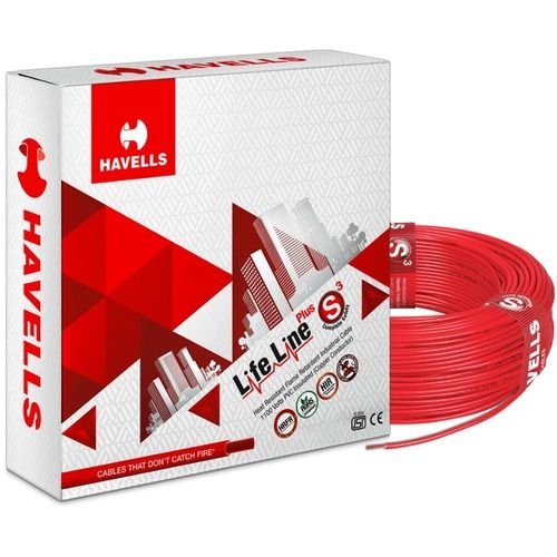 Havells 1.5 Sqmm Red Life Line Plus Single Core Hrfr Pvc Insulated Flexible Cables