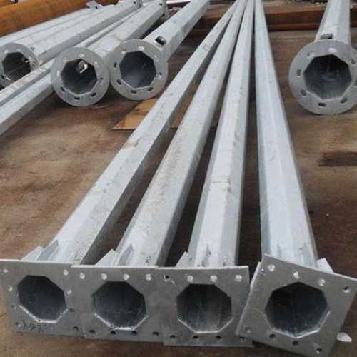 Grey Hot Dip Galvanized Mild Steel Polished Octagonal Poles For Road Lights