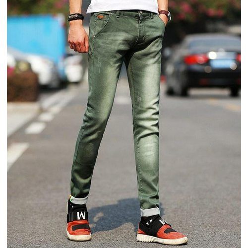 Mens Cotton Green Jeans, 100% Cotton With 1% Elastane For Stretch Fabric  Weight: 120 Gsm (gm/2) at Best Price in New Delhi