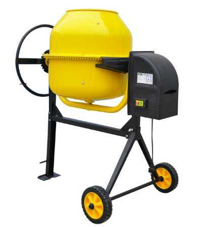 Yellow Mobile Mini Concrete Mixer, 250 Ltrs Drum Capacity With Single Phase Motor