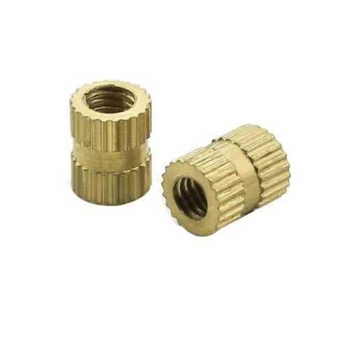 Rust Proof Golden Color Polished Brass Inserts Nut For Electrical Fittings Head Size: Round