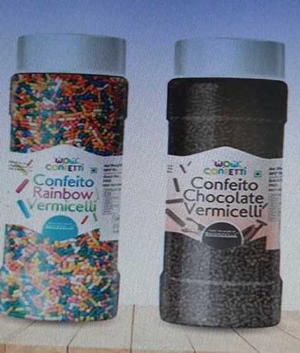 Brown And Multicolor Wow Confeito Vermicelli Combo Sprinkles (Rainbow 125G & Chocolate 125G) 