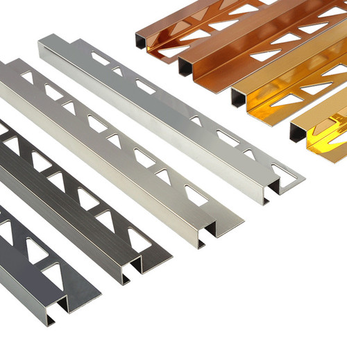 10 मिमी स्टेनलेस स्टील स्क्वायर एज टाइल ट्रिम मोटाई: 0.5