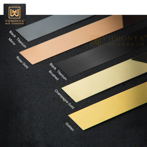 स्मूथ फिनिश गोल्ड स्टेनलेस स्टील फ्लैट टाइल एज ट्रिम