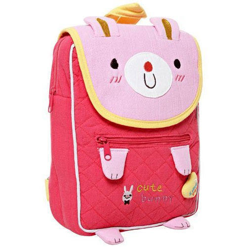 Pink Very Spacious And Light Weight, Printed Zipper Closure Type Kids School Backpack