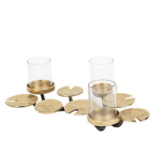 Attractive Designs Metal and Glass TRI Candle Holder for Home Decor and Gift