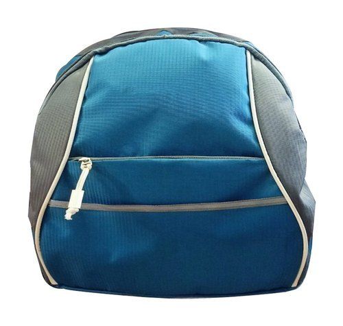 Moisture Proof Blue And Grey, Travel Shoulder Backpack With Zipper Type Closure And Adjustable Straps