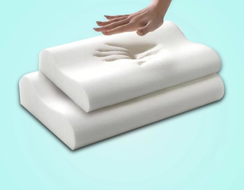 White Contour Memory Foam Pillow For Support To The Neck And Spine With Cooling Effect