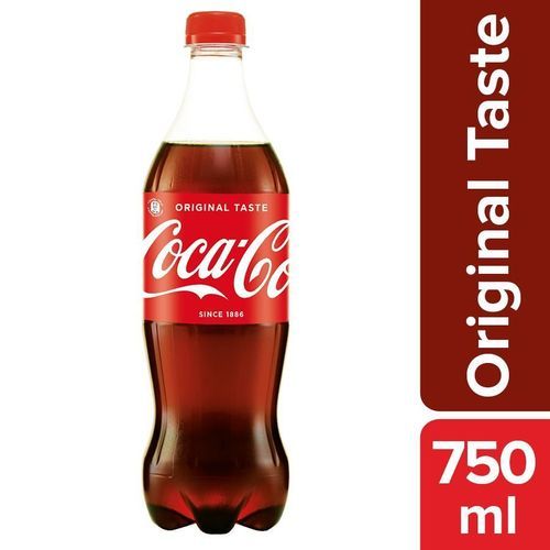  ग्रेट फ्लेवर कोको कोला कोल्ड ड्रिंक्स 750 मिली प्लास्टिक बोतल के साथ 0% अल्कोहल होता है 