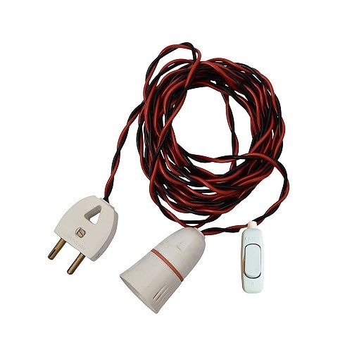 Red And Black Light Weight Heat Resistance Safe Ex Bulb Holder With Flexible Electrical Wire