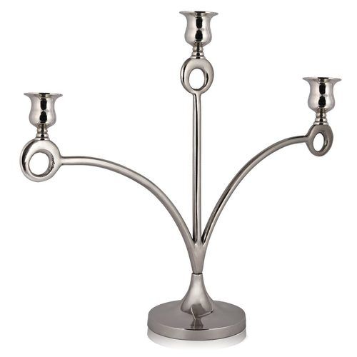 Plain Silver Color Aluminium Candle Holder Stand for Home Decor, Wedding, Event and Parties