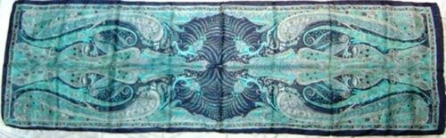 Machine Made Seafoam Green Skin Friendly Ladies Casual Printed Pure Silk Stole With Light Weighted