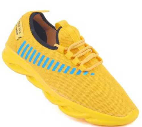 Spring 6 To 10 Inch Net Upper Material Lace Up Yellow Sports Shoes For Male Person