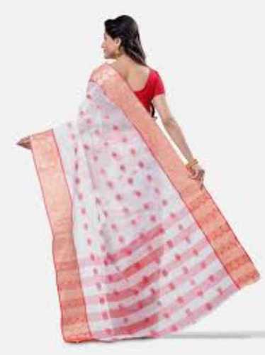 Cotton Silk Casual Wear Multicolor Handmade Bengal Tant Saree For Female Person