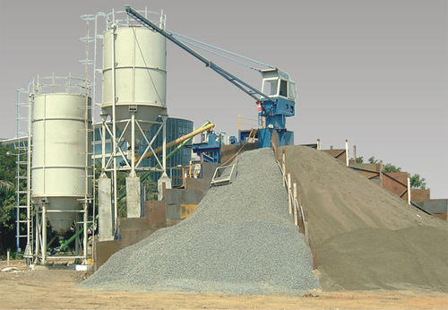 Easily Operate Blue And White Mild Steel Concrete Batching Mixing Plant